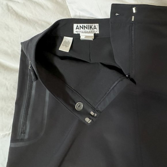 Annika Cutter and Buck Skort Adult 6 Zipper Pockets Solid Black Womens - Picture 8 of 11